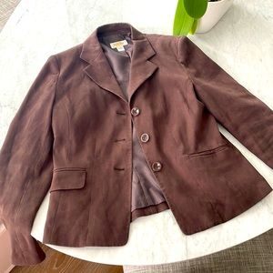 Talbots 100% polyester brown jacket size 4 dry clean